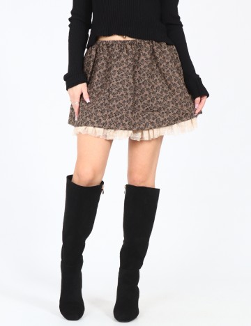 Fusta Zara, maro/negru