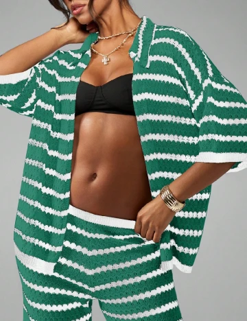 Cardigan Missguided, alb/verde