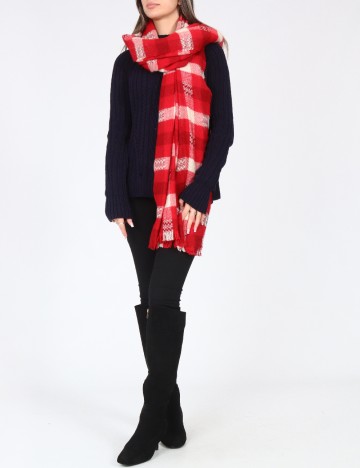 
						Esarfa Zara, rosu/alb