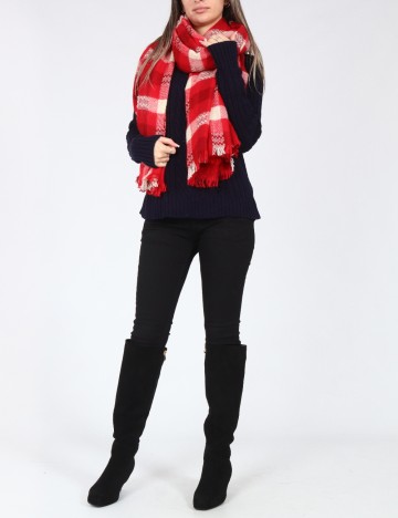 Esarfa Zara, rosu/alb