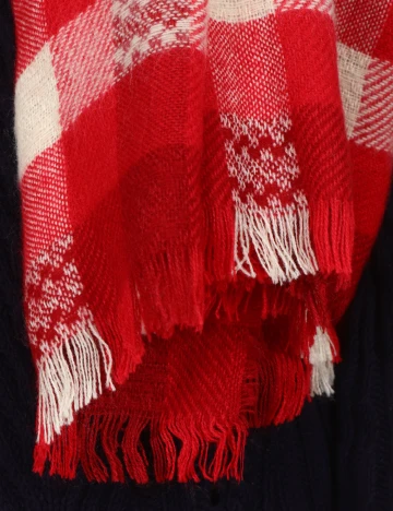 Esarfa Zara, rosu/alb