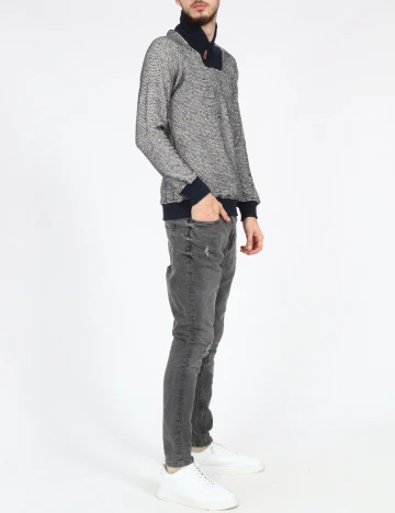 Bluza Zara, bleumarin/alb Albastru