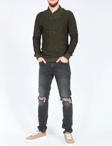 Bluza Zara, verde/negru Verde