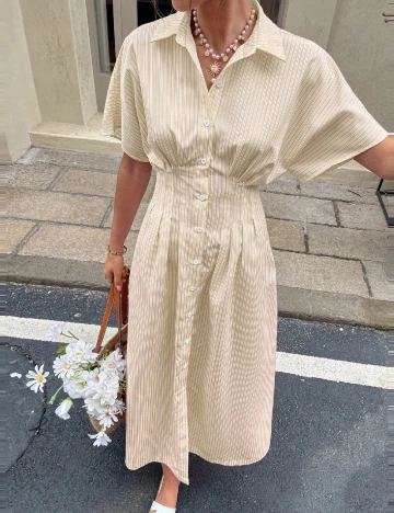 Rochie medie SHEIN, alb/bej Alb