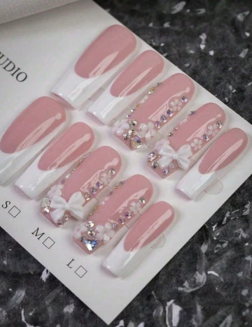 Set unghii false marimea M SHEIN, roz