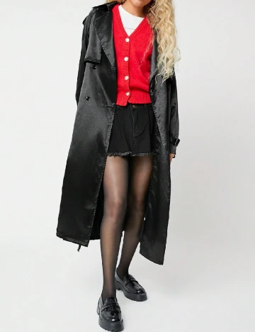 Trench SHEIN, negru Negru