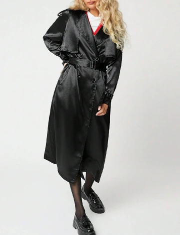 Trench SHEIN, negru Negru