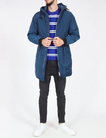 Geaca Pull&Bear, albastru Albastru