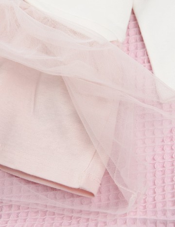 Rochie Cool Club, alb/roz