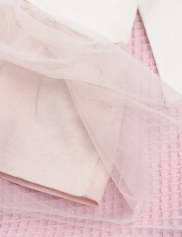 Rochie Cool Club, alb/roz