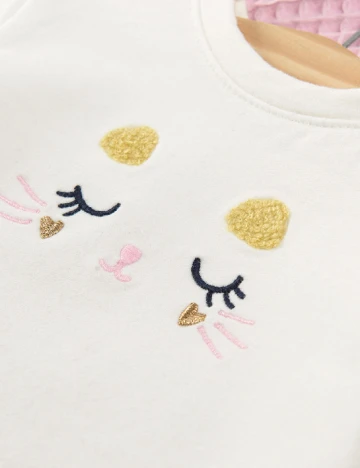 Rochie Cool Club, alb/roz