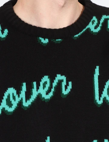 Pulover Pull&Bear, negru/verde