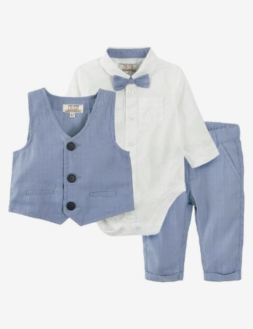 
						Costum Cool Club, alb/albastru