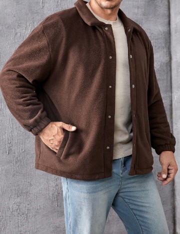 
						Jacheta SHEIN Plus Size Men, maro