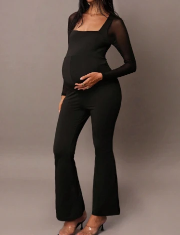 Salopeta SHEIN Maternity, negru