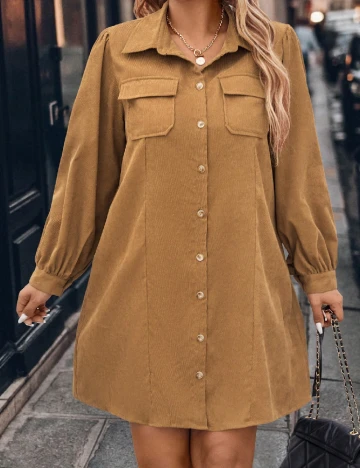 Rochie scurta SHEIN CURVE, maro