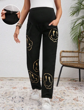 Blugi SHEIN Maternity, negru