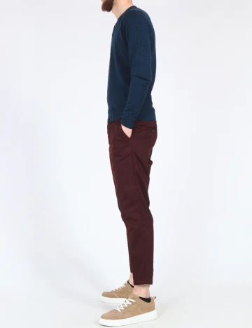 Pantaloni Pull&Bear, visiniu Rosu