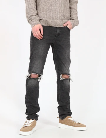 Blugi Pull&Bear, gri inchis Gri