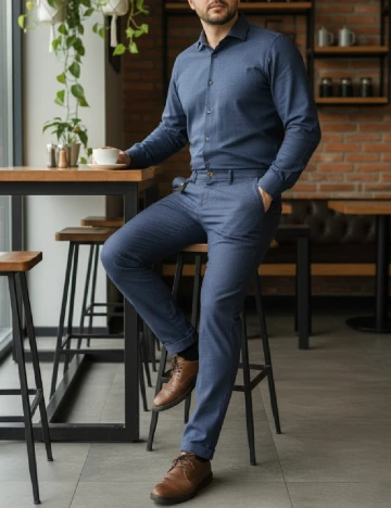 Pantaloni Zara, albastru Albastru