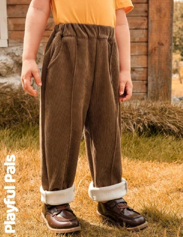 Pantaloni Shein Kids, maro