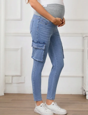 Blugi SHEIN Maternity, albastru Albastru