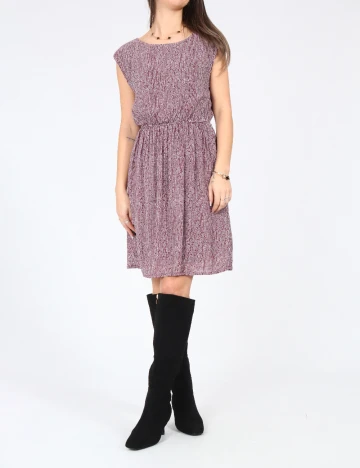 Rochie scurta Zara, visiniu/alb