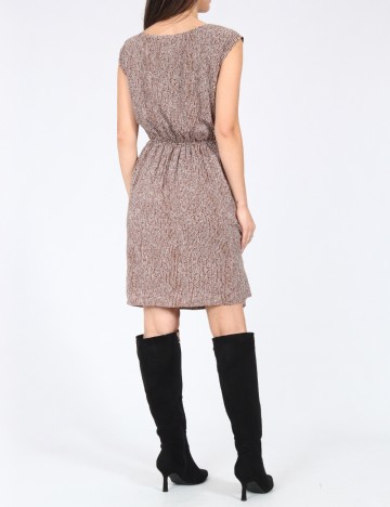 Rochie scurta Zara, maro/alb