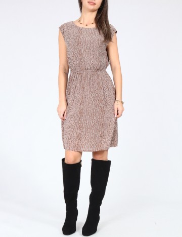 Rochie scurta Zara, maro/alb