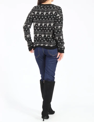 Pulover Zara, negru/alb Negru