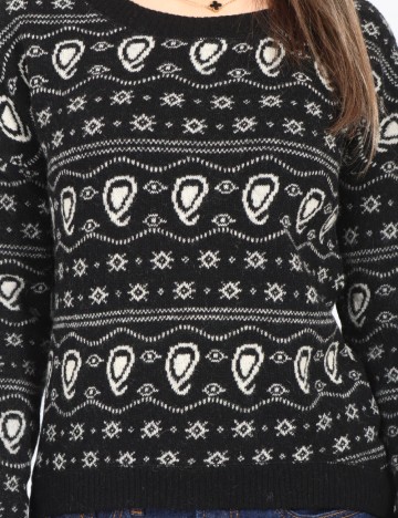 Pulover Zara, negru/alb