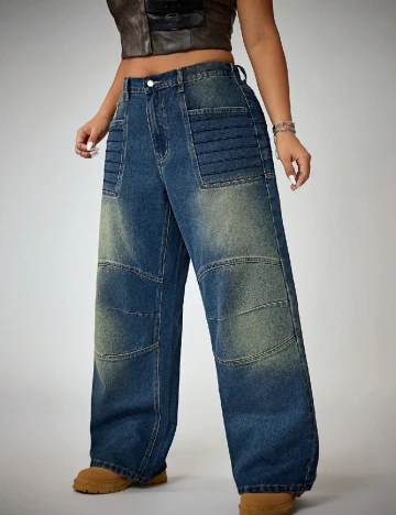 Blugi SHEIN CURVE, albastru Albastru