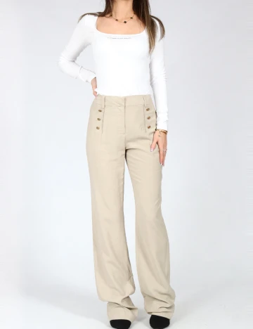 Pantaloni Zara, crem