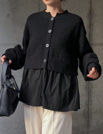 
						Cardigan Friful, negru