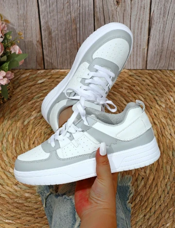 Adidasi SHEIN, alb/gri