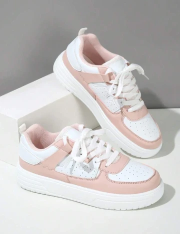 Adidasi SHEIN, alb/roz