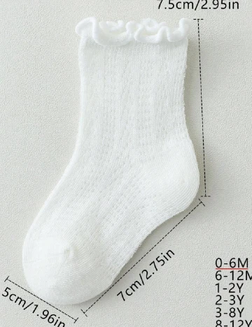 Set sosete 3 perechi Shein Kids, alb