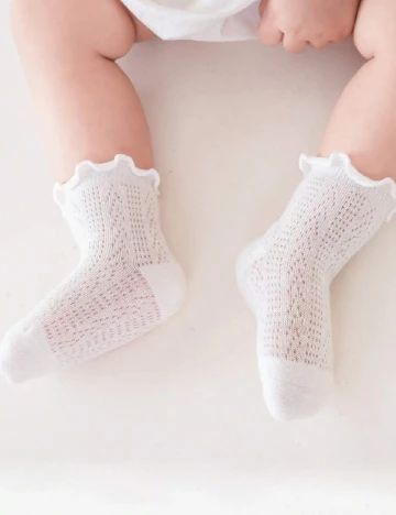 Set sosete 3 perechi Shein Kids, alb