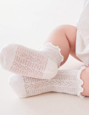 Set sosete 3 perechi Shein Kids, alb