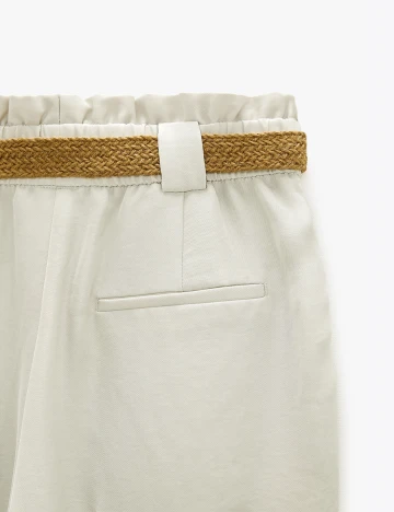Pantaloni Zara, ecru, M Alb