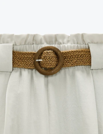 Pantaloni Zara, ecru, M Alb