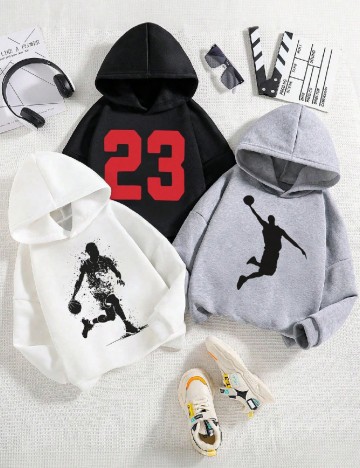 Set Hanorace 3 bucati Shein Kids, mix culori