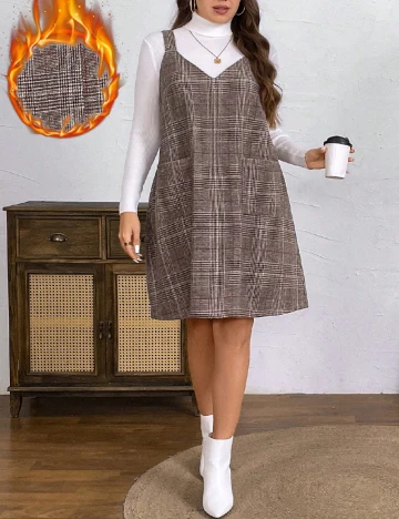 Rochie scurta SHEIN CURVE, maro Maro