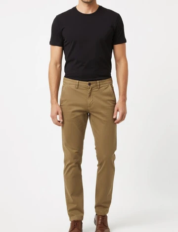 Pantaloni Pull&Bear, maro deschis