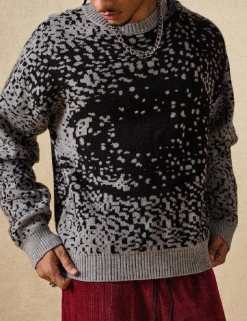 
						Pulover SHEIN, gri/negru