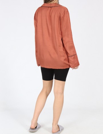 Bluza de pijama Oysho, caramiziu