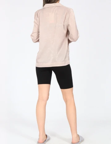 Bluza de pijama Oysho, bej Crem