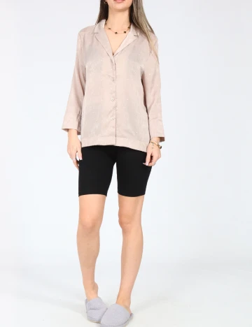 Bluza de pijama Oysho, bej Crem