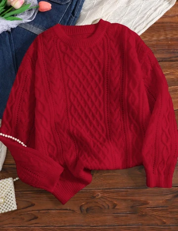 Pulover Shein Kids, rosu