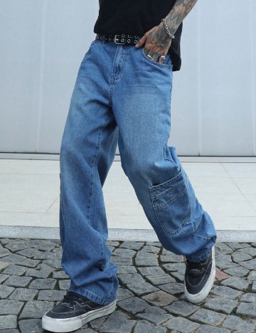 
						Blugi SHEIN, albastru